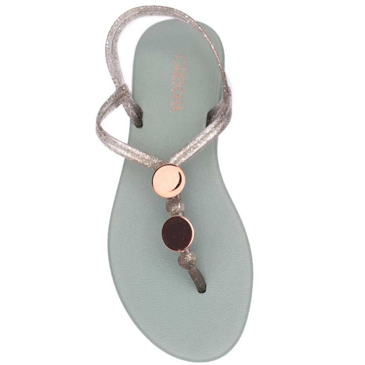 Rasteira Grendha Acordes Detalhe Feminina - Verde Claro Verde 3