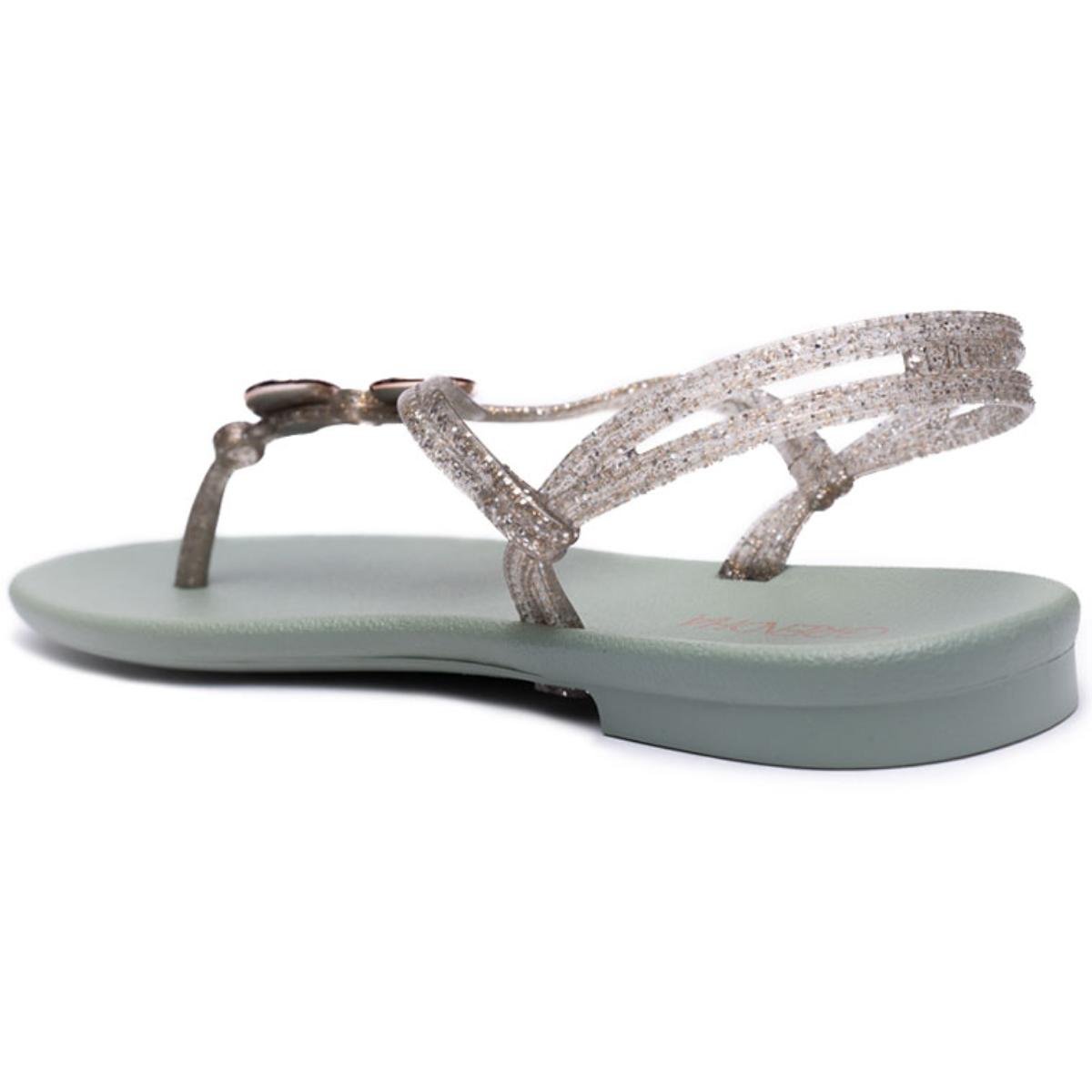 Rasteira Grendha Acordes Detalhe Feminina - Verde Claro Verde 4