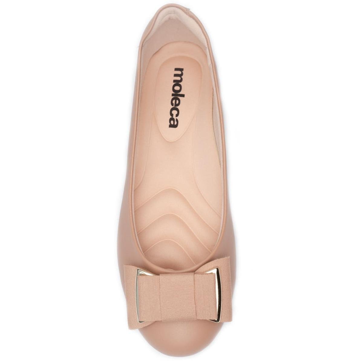 Sapatilha Moleca Laço Detalhes Dourado Feminina - Nude Bege 3