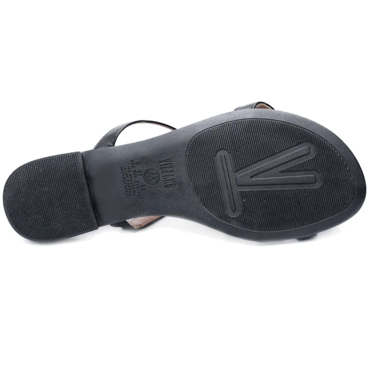 Rasteira Vizzano Detalhe Dourado Feminino - Preto Preto 5