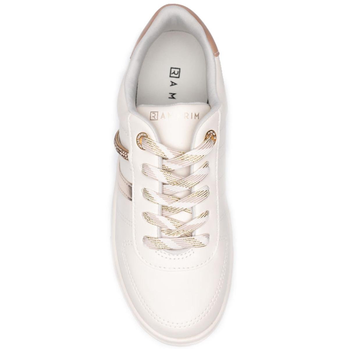 Tênis Ramarim Plataforma Casual Feminino - Branco e Dourado Branco 3