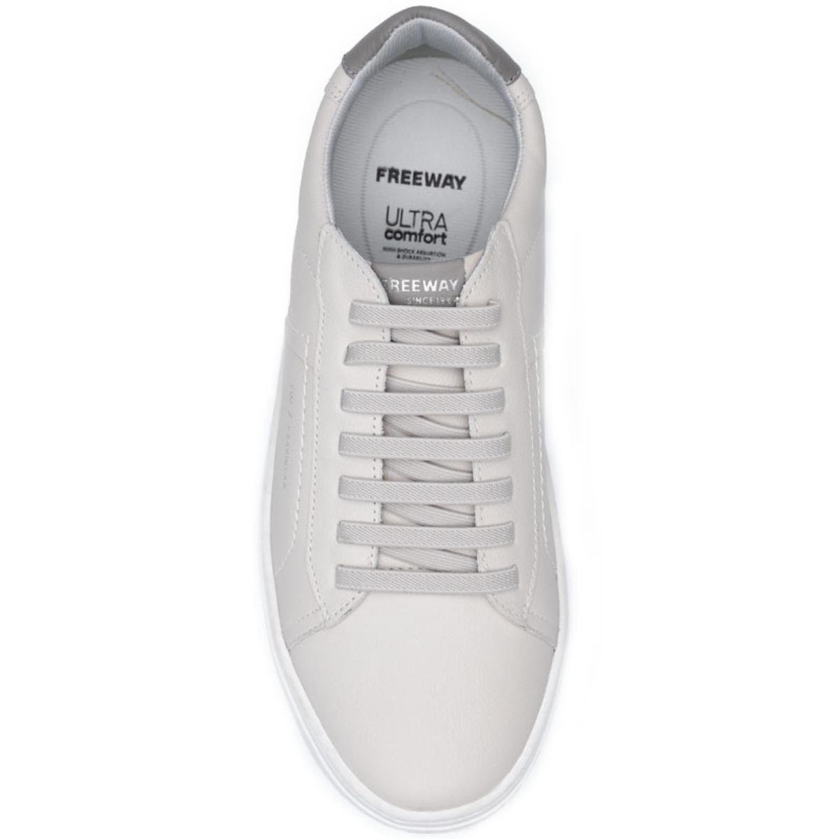 Sapatênis Couro Freeway Evo Masculino - Off White Cinza 3