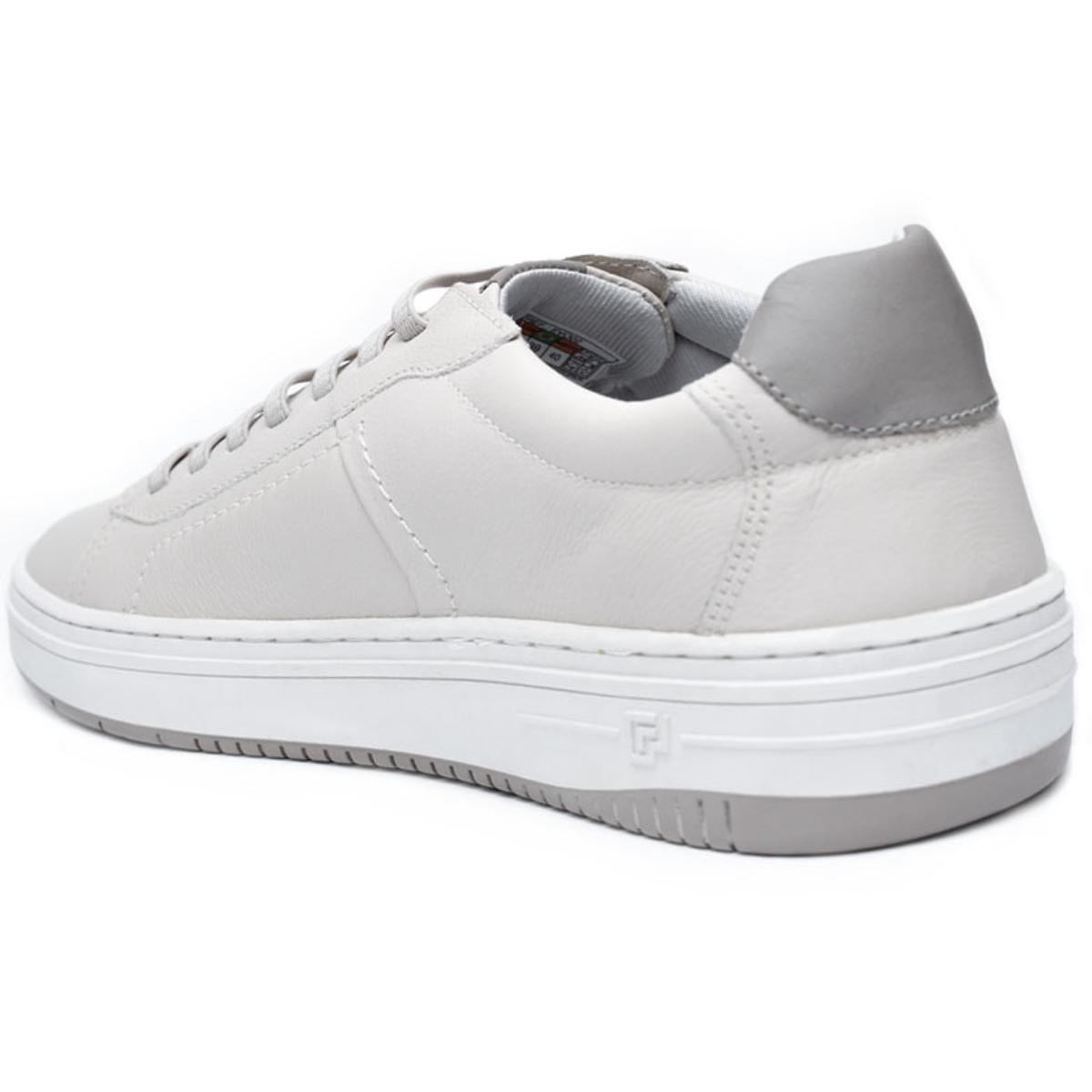 Sapatênis Couro Freeway Evo Masculino - Off White Cinza 4