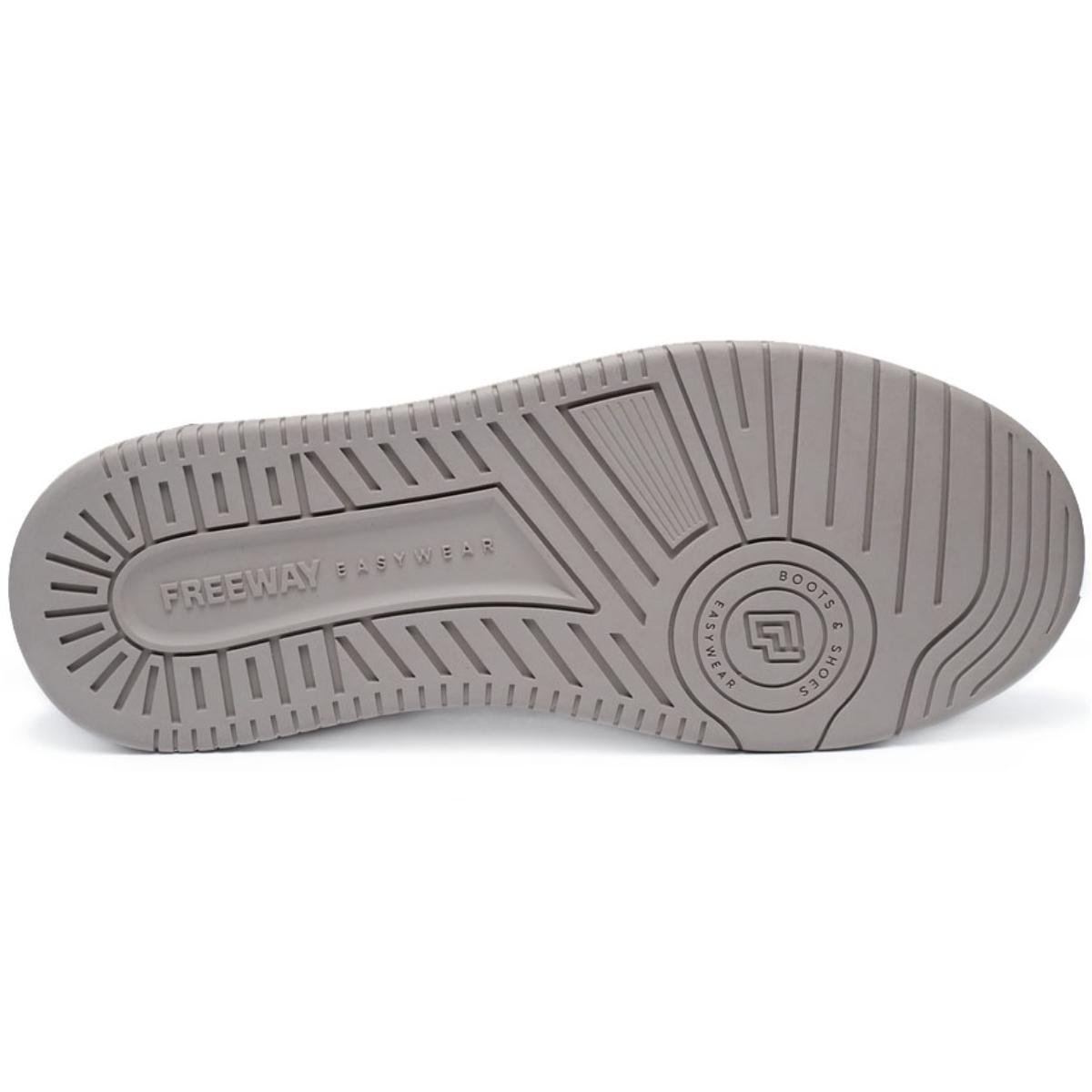 Sapatênis Couro Freeway Evo Masculino - Off White Cinza 5