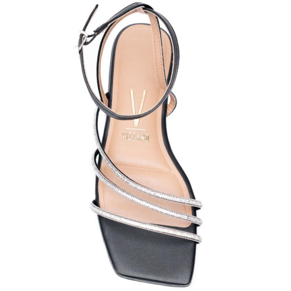 Rasteira Vizzano Tiras Strass Feminina - Preto Preto 3