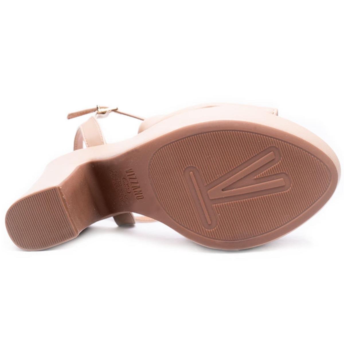 Sandália Plataforma Vizzano Salto Grosso Feminino - Bege Bege 5