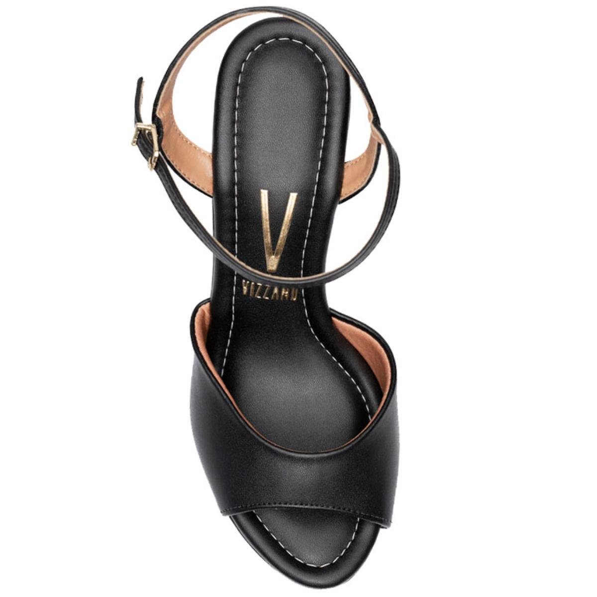 Sandália Plataforma Vizzano Salto Grosso Feminino - Preto Preto 3