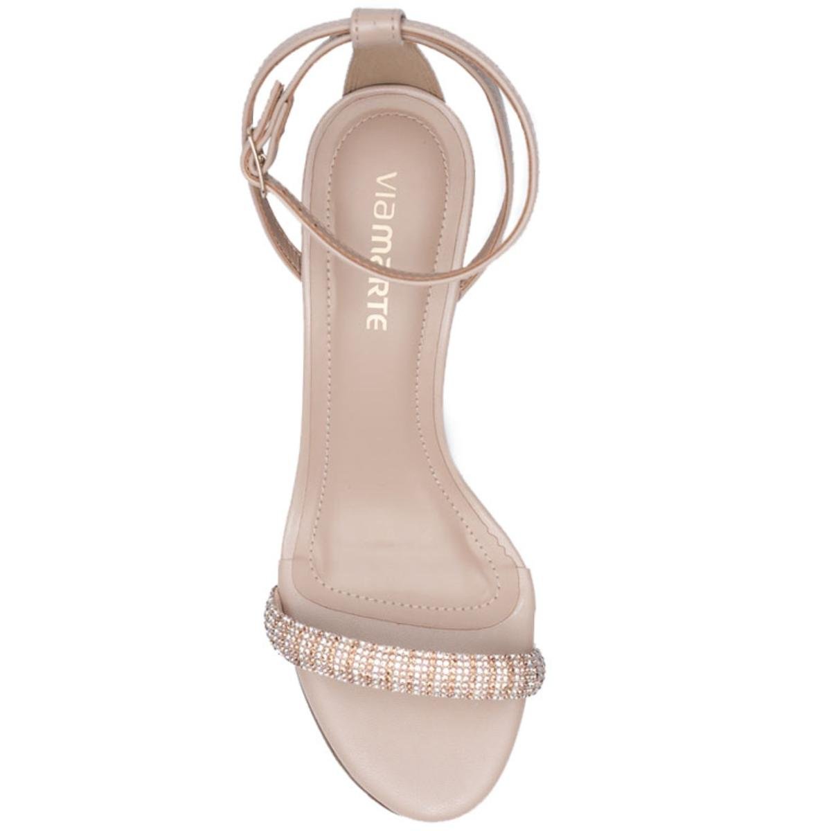 Sandália Via Marte Strass Feminina - Bege Bege 3