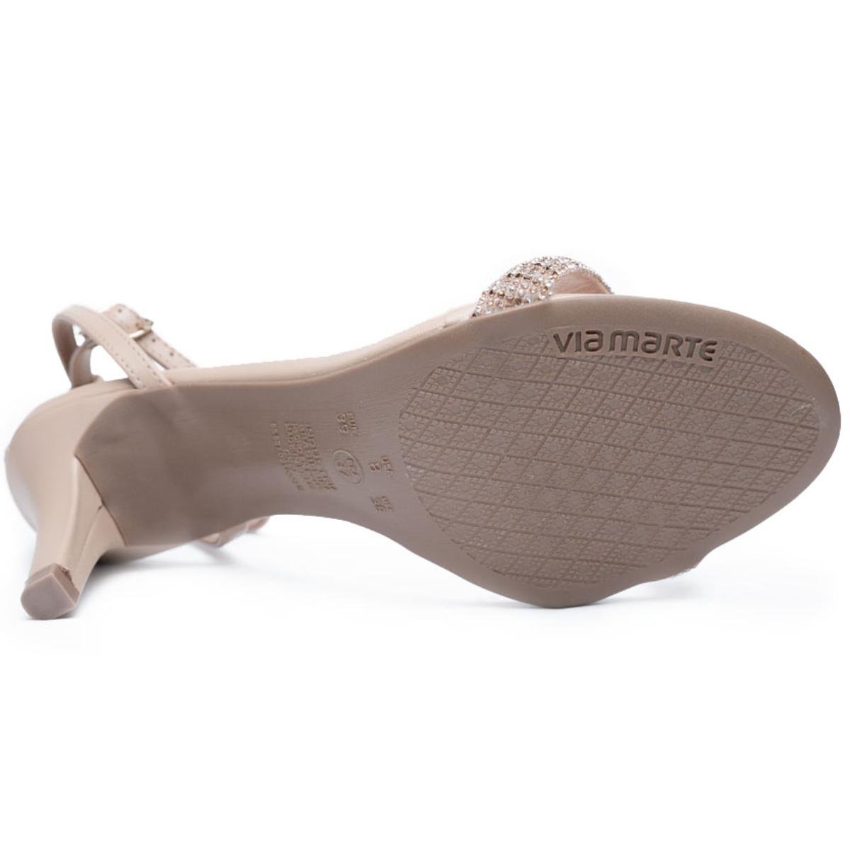 Sandália Via Marte Strass Feminina - Bege Bege 5