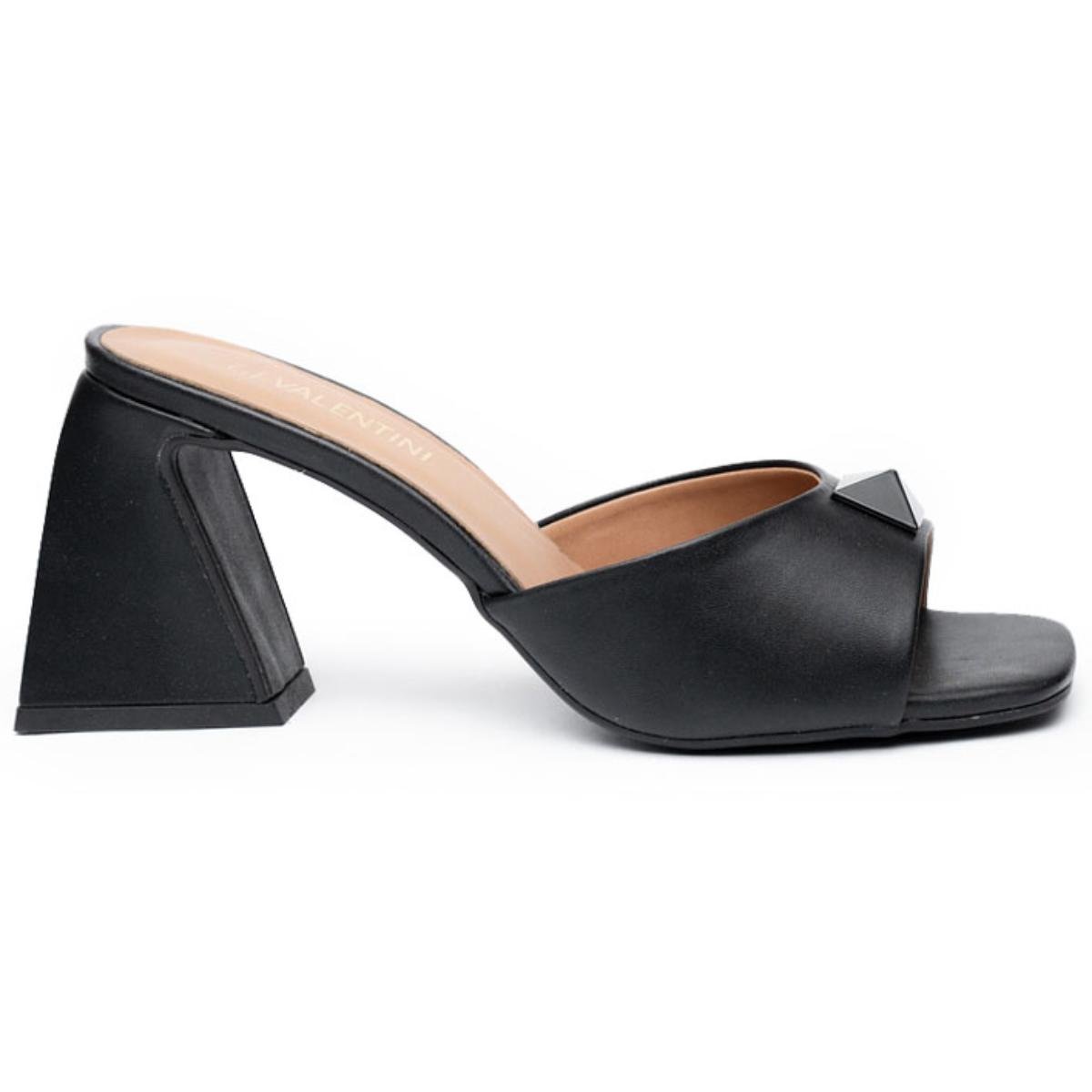 Tamanco Di Valentini AVA Salto Médio Feminino - Preto Preto 2