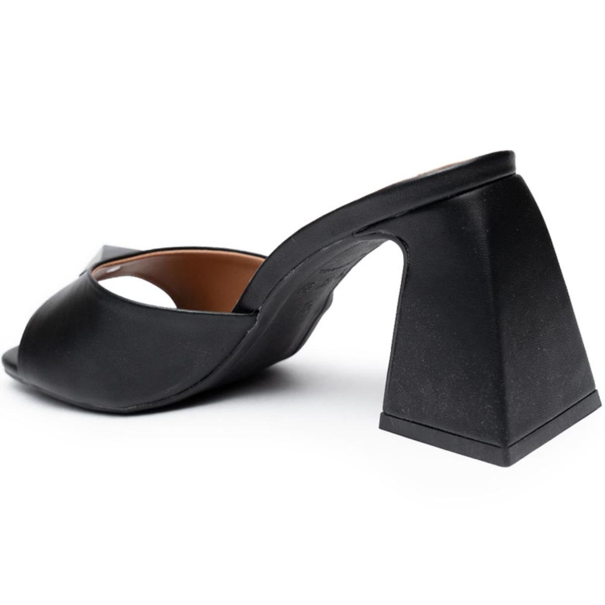 Tamanco Di Valentini AVA Salto Médio Feminino - Preto Preto 4