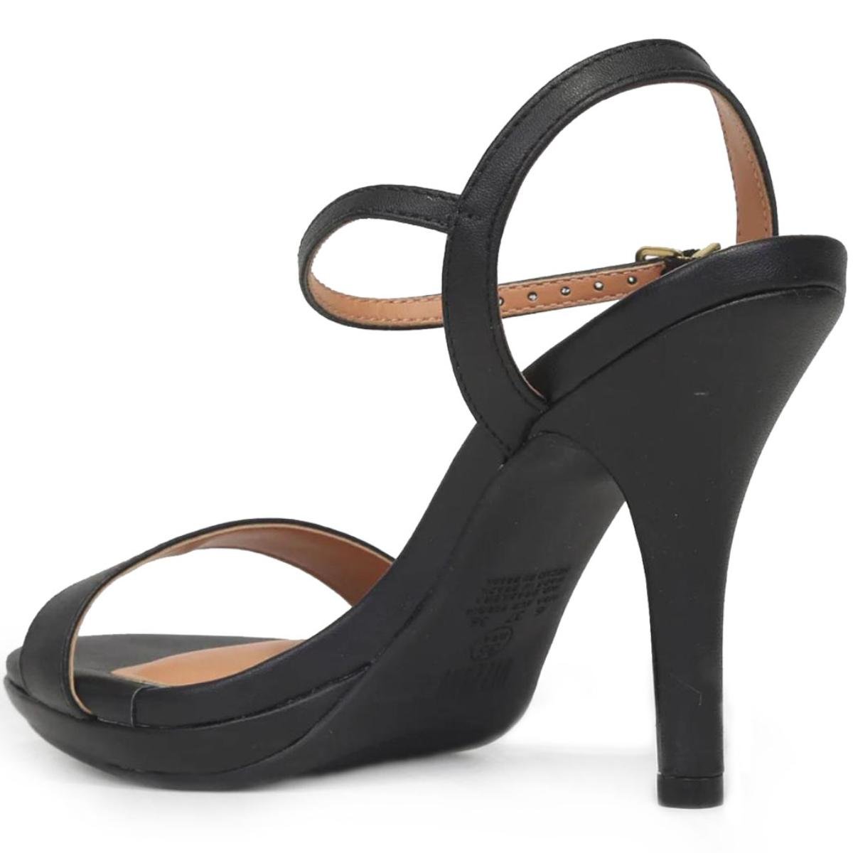 Sandália Vizzano Meia Pata Salto Alto Aberta - Preto Preto 4