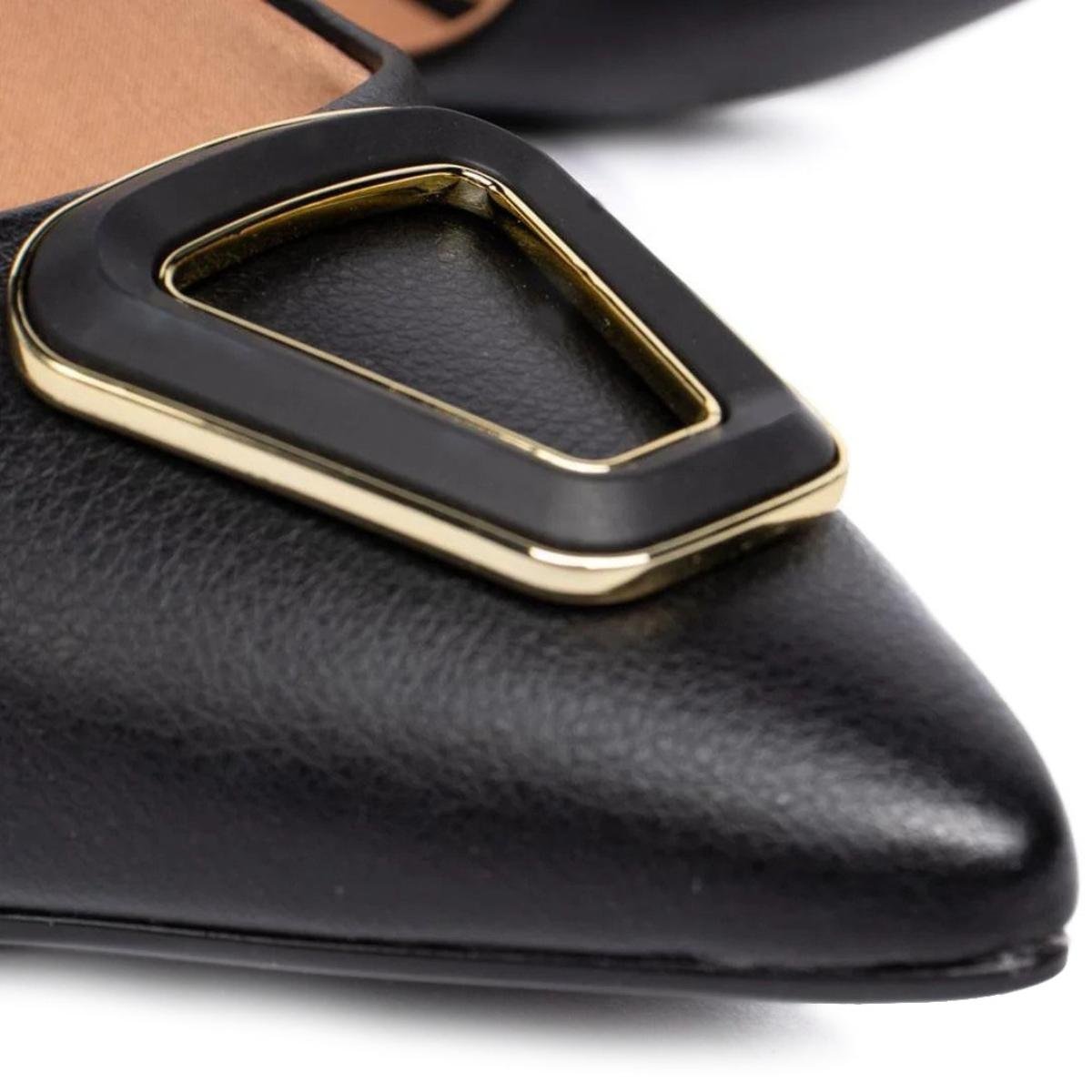 Scarpin Vizzano Detalhe Salto Médio Feminino - Preto Preto 3