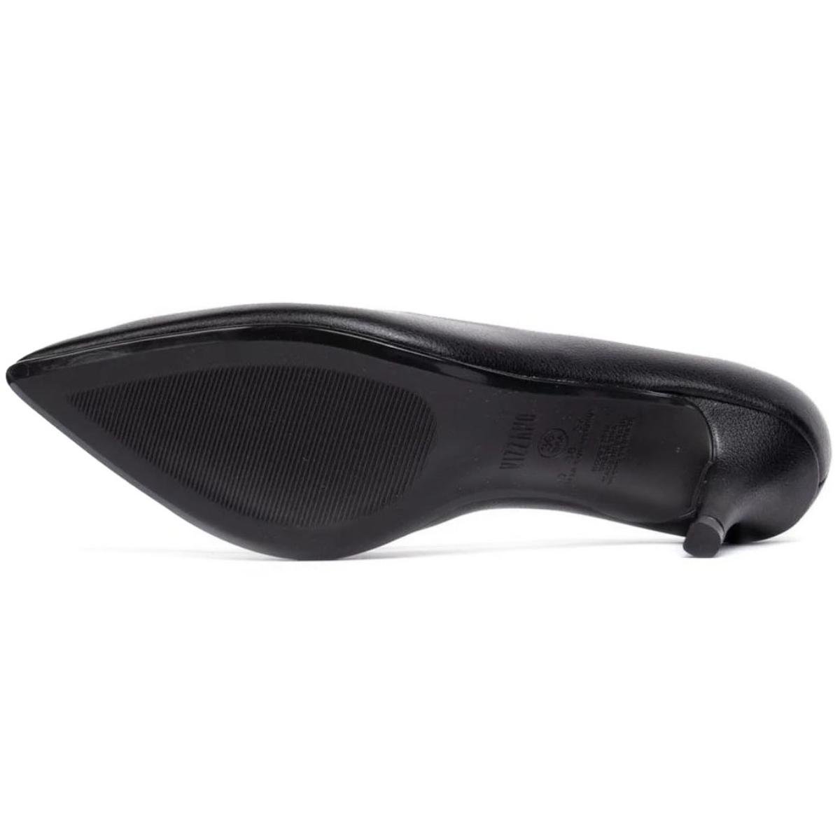 Scarpin Vizzano Detalhe Salto Médio Feminino - Preto Preto 5