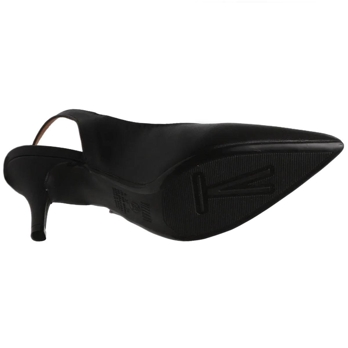 Scarpin Vizzano Napa Slingback Salto Fino Médio - Preto Preto 5
