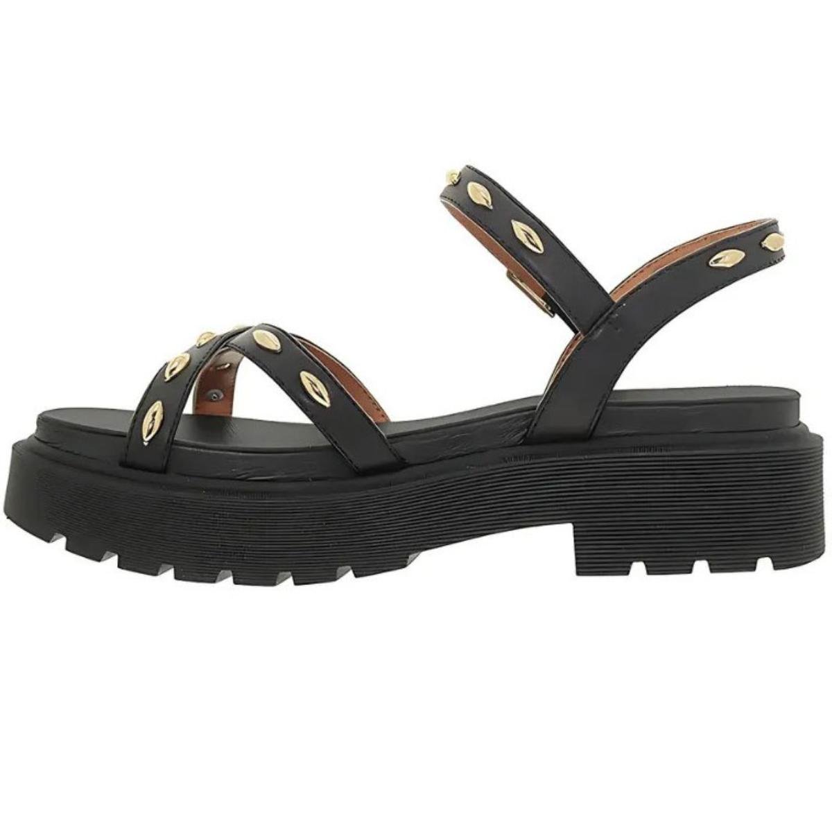 Sandália Vizzano Detalhes Flatform Feminina - Preto Preto 4