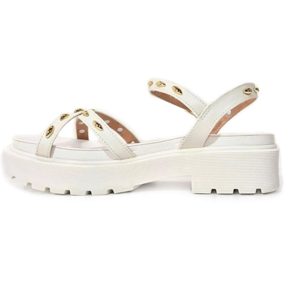 Sandália Vizzano Detalhes Flatform Feminina - Cinza Branco 3