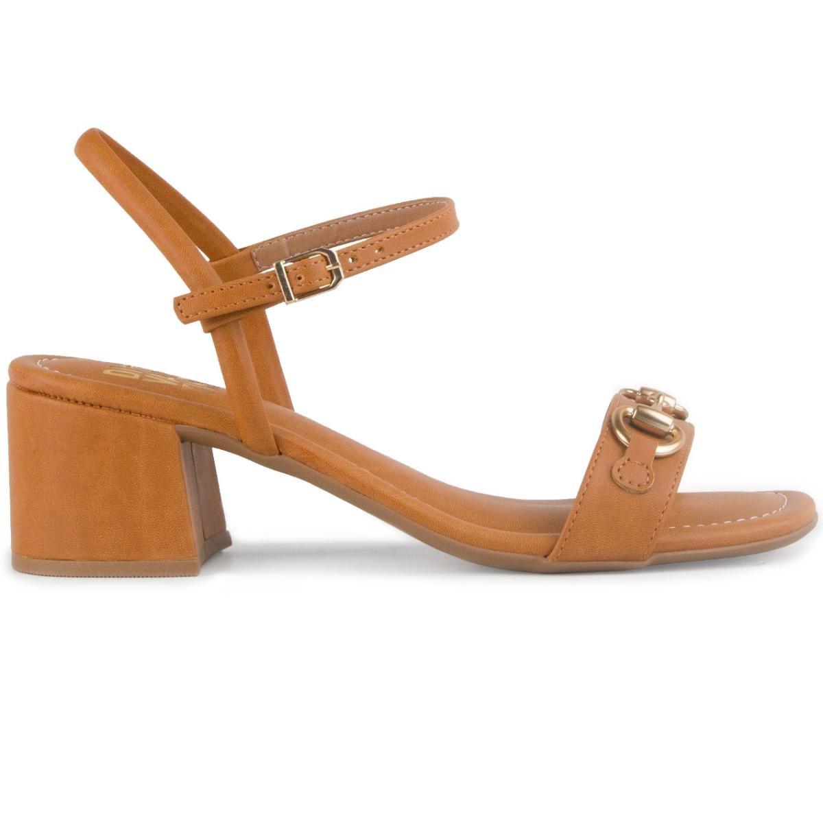 Sandália Di Valentini Tina Detalhe Salto Bloco - Marrom Marrom 2