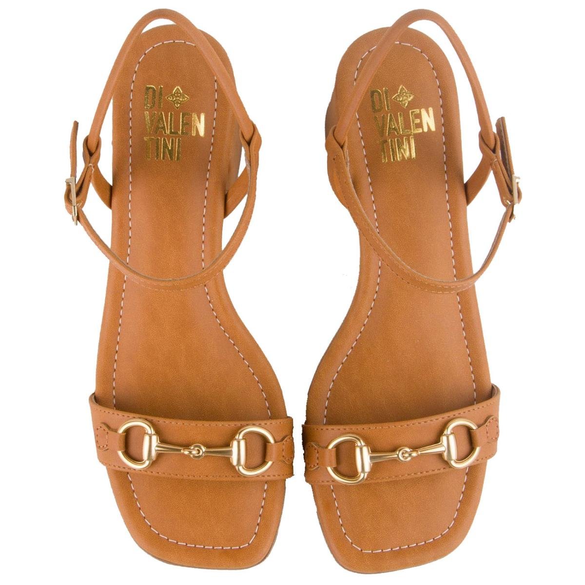 Sandália Di Valentini Tina Detalhe Salto Bloco - Marrom Marrom 3