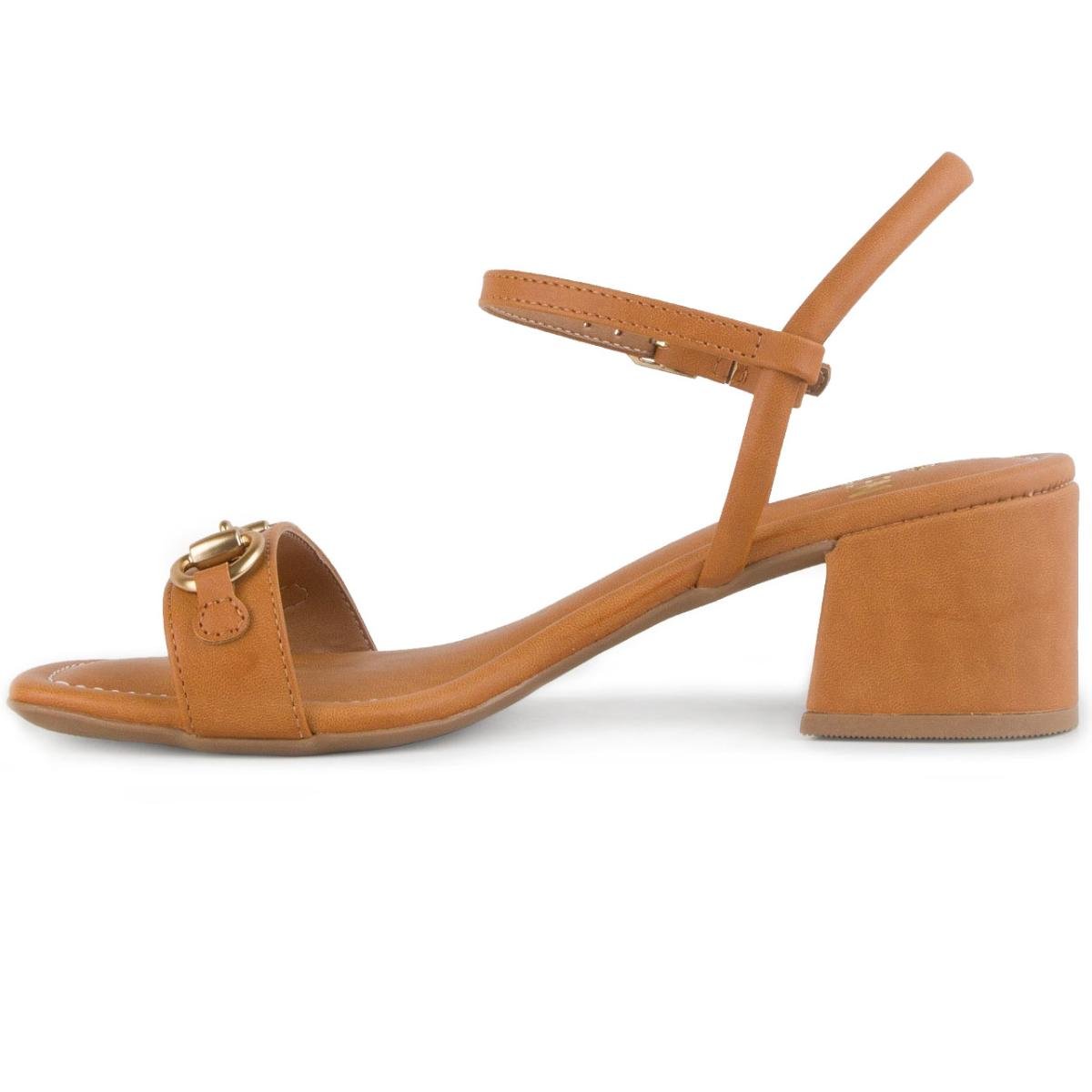 Sandália Di Valentini Tina Detalhe Salto Bloco - Marrom Marrom 4