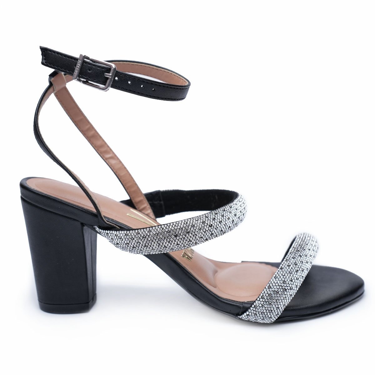 Sandália Vizzano Pedraria Salto Médio Feminino - Preto Preto 2