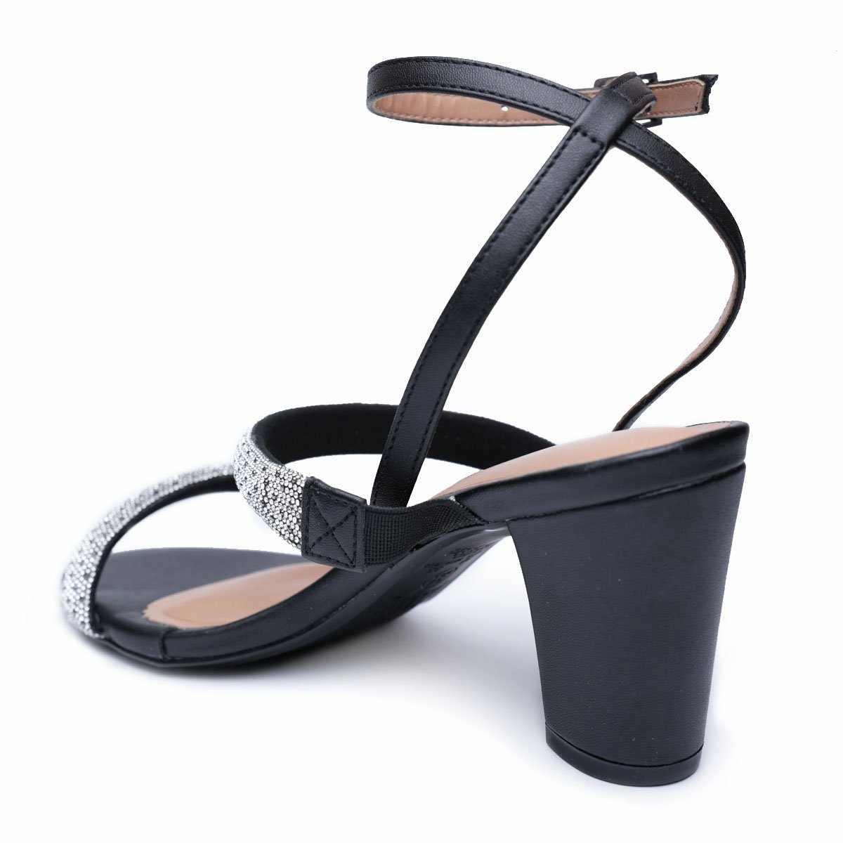 Sandália Vizzano Pedraria Salto Médio Feminino - Preto Preto 4