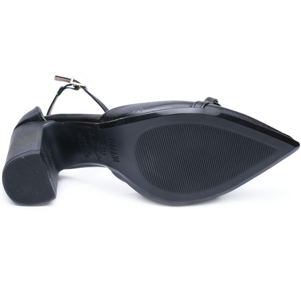 Scarpin Vizzano Salto Grosso Detalhe Feminino - Preto Preto 5