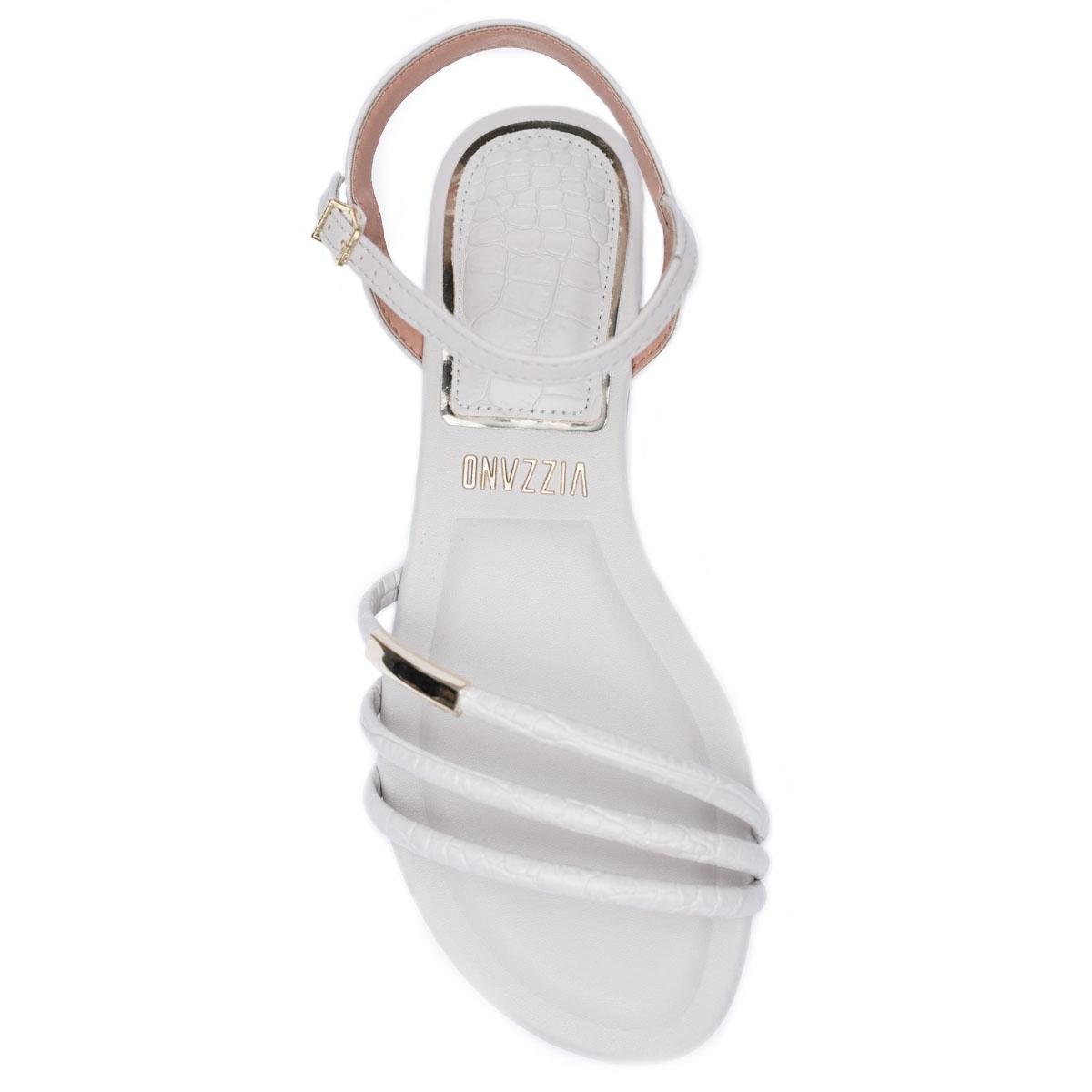 Rasteira Vizzano Texturizada Feminina - Branco Branco 3