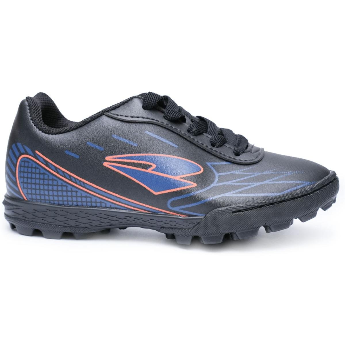 Chuteira Infantil Society Dray Layt Masculino - Preto e Laranja Preto 2