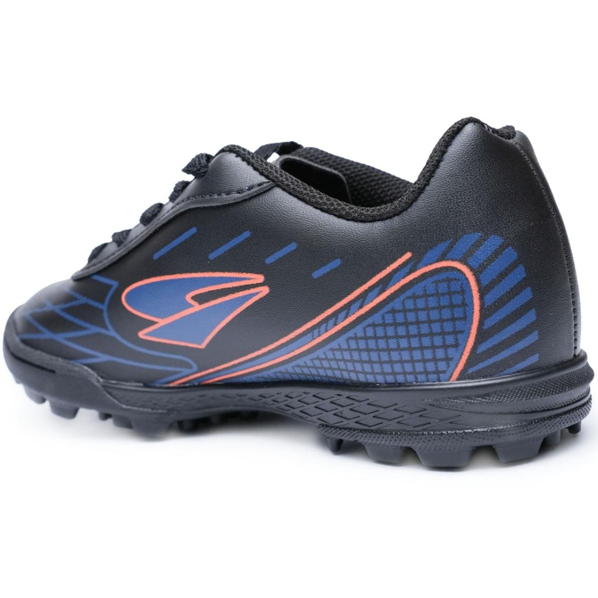 Chuteira Infantil Society Dray Layt Masculino - Preto e Laranja Preto 4