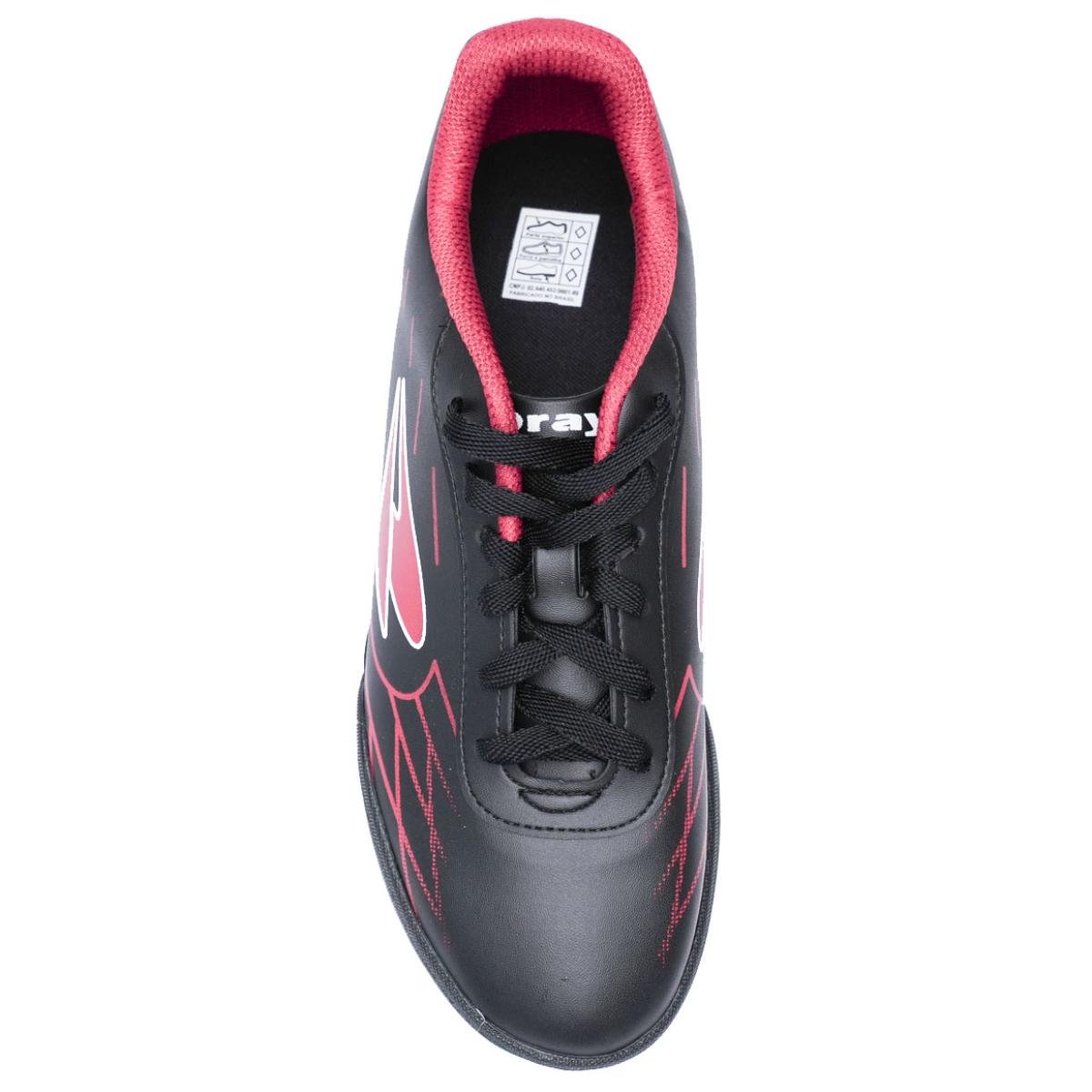 Chuteira Society Dray Layt Masculino - Preto e Vermelho Preto 3