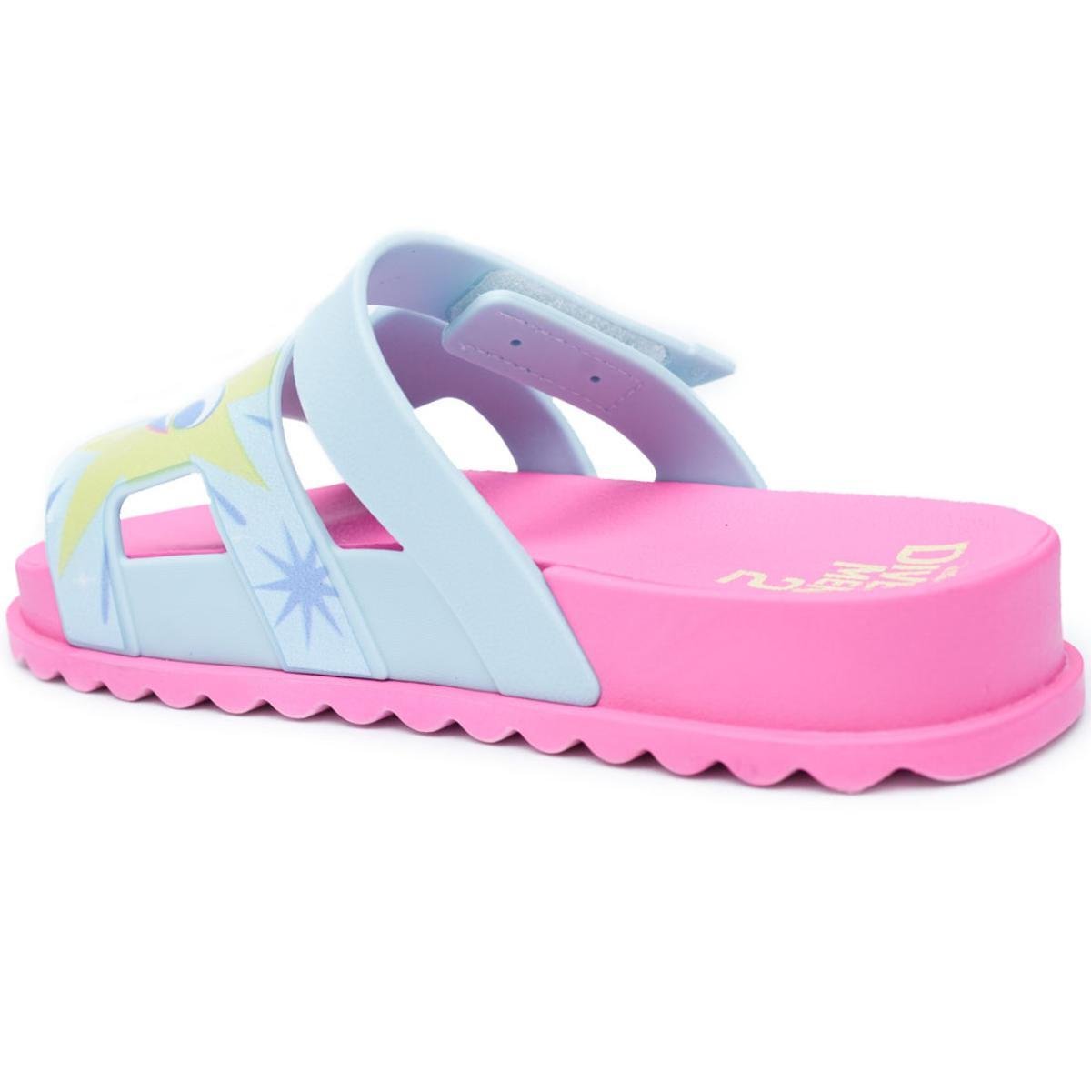 Chinelo Infantil Slide Grendene Kids Divertida Mente - Rosa e Azul Azul 4