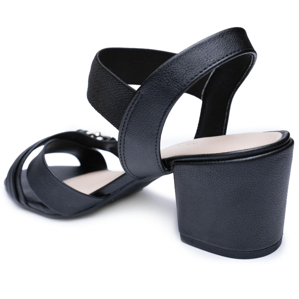 Sandália Modare Tiras Cruzadas Salto Fino Feminina - Preto Preto 4