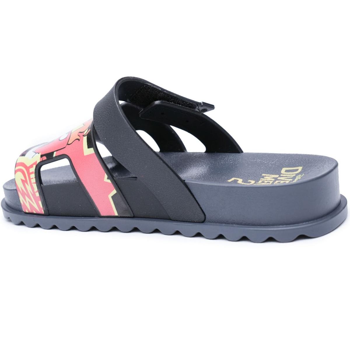 Chinelo Infantil Slide Grendene Kids Divertida Mente - Preto e Vermelho Preto 4