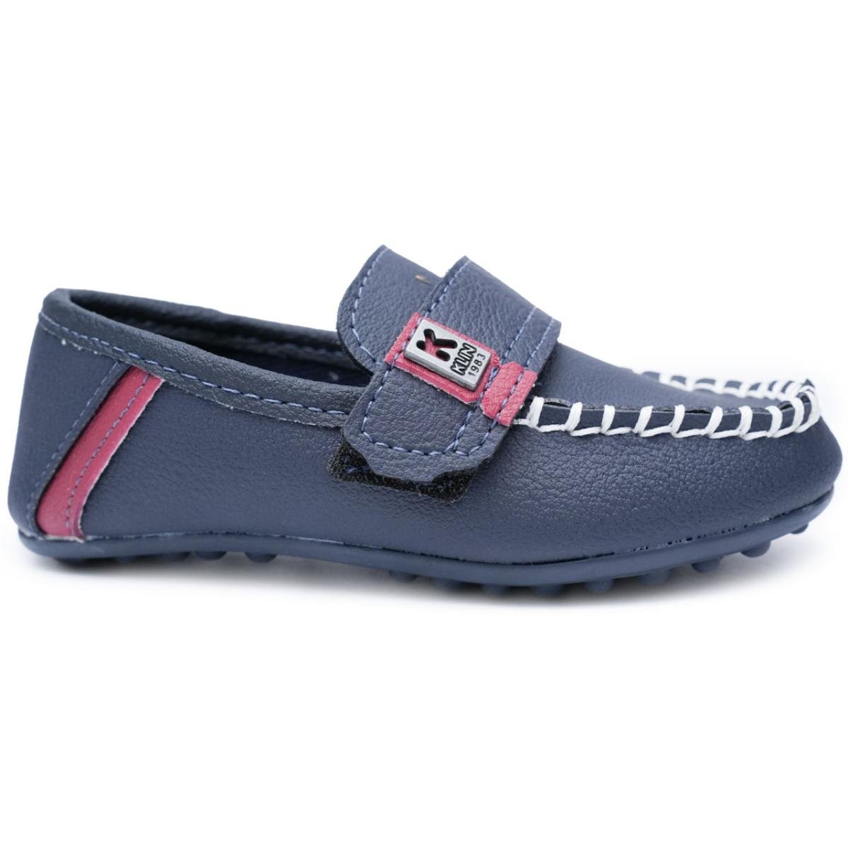 Mocassim Infantil Klin Curumim - Marinho e Vermelho Azul 2