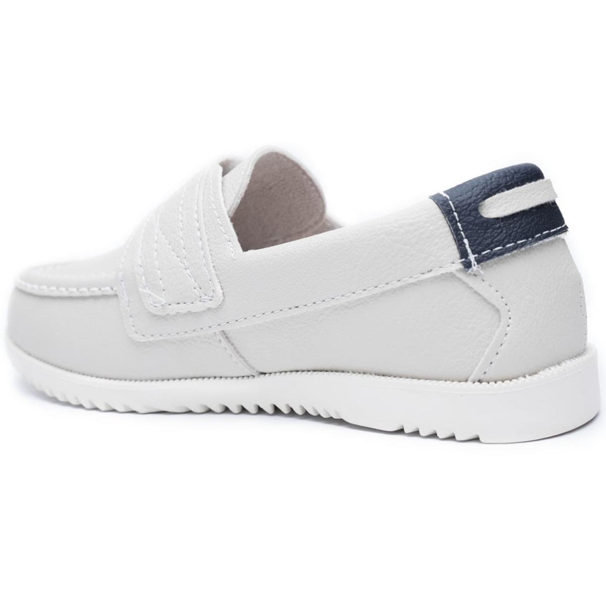 Mocassim Infantil Klin Sider Menino - Creme Branco 4