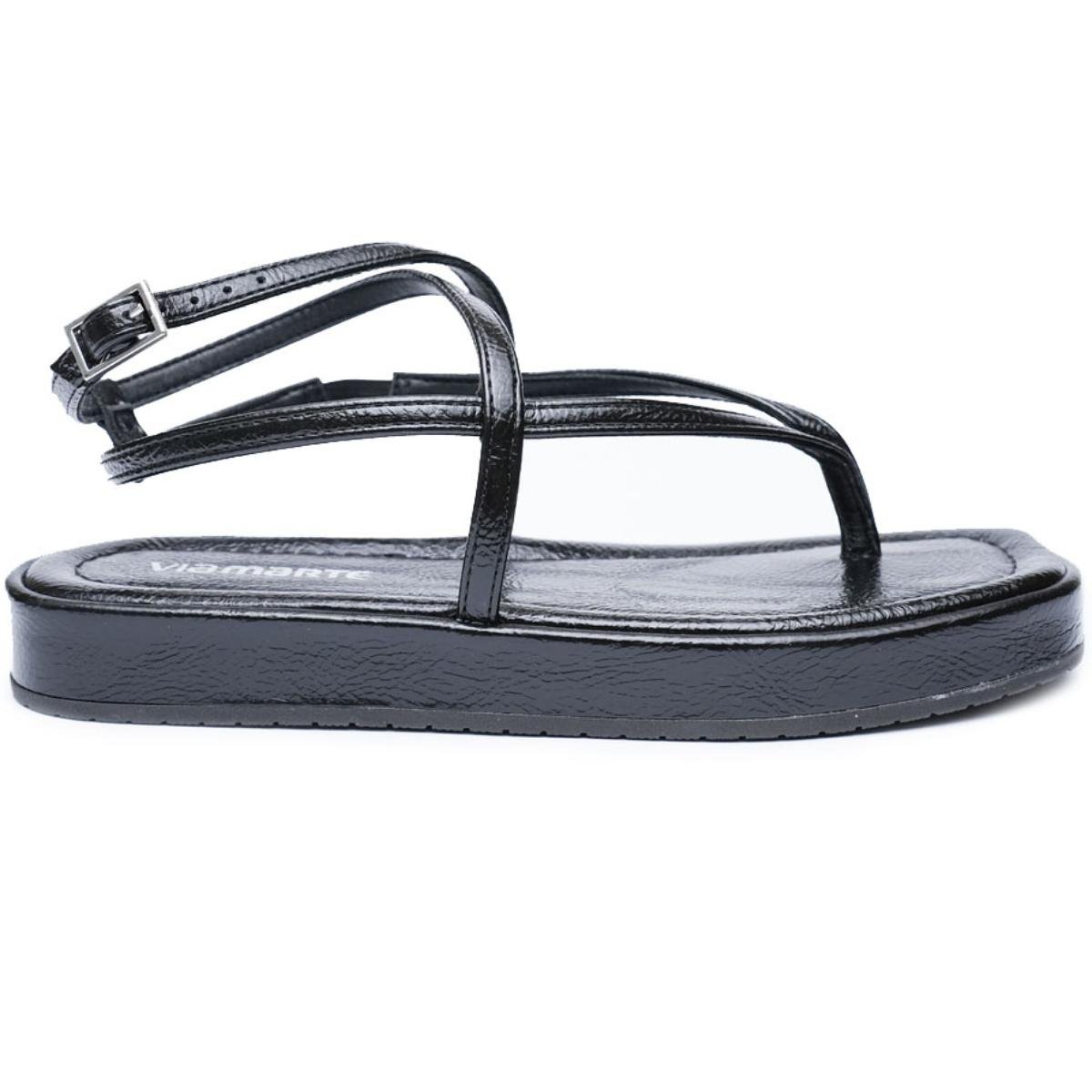 Sandália Papete Via Marte Milano Feminina - Preto Preto 2