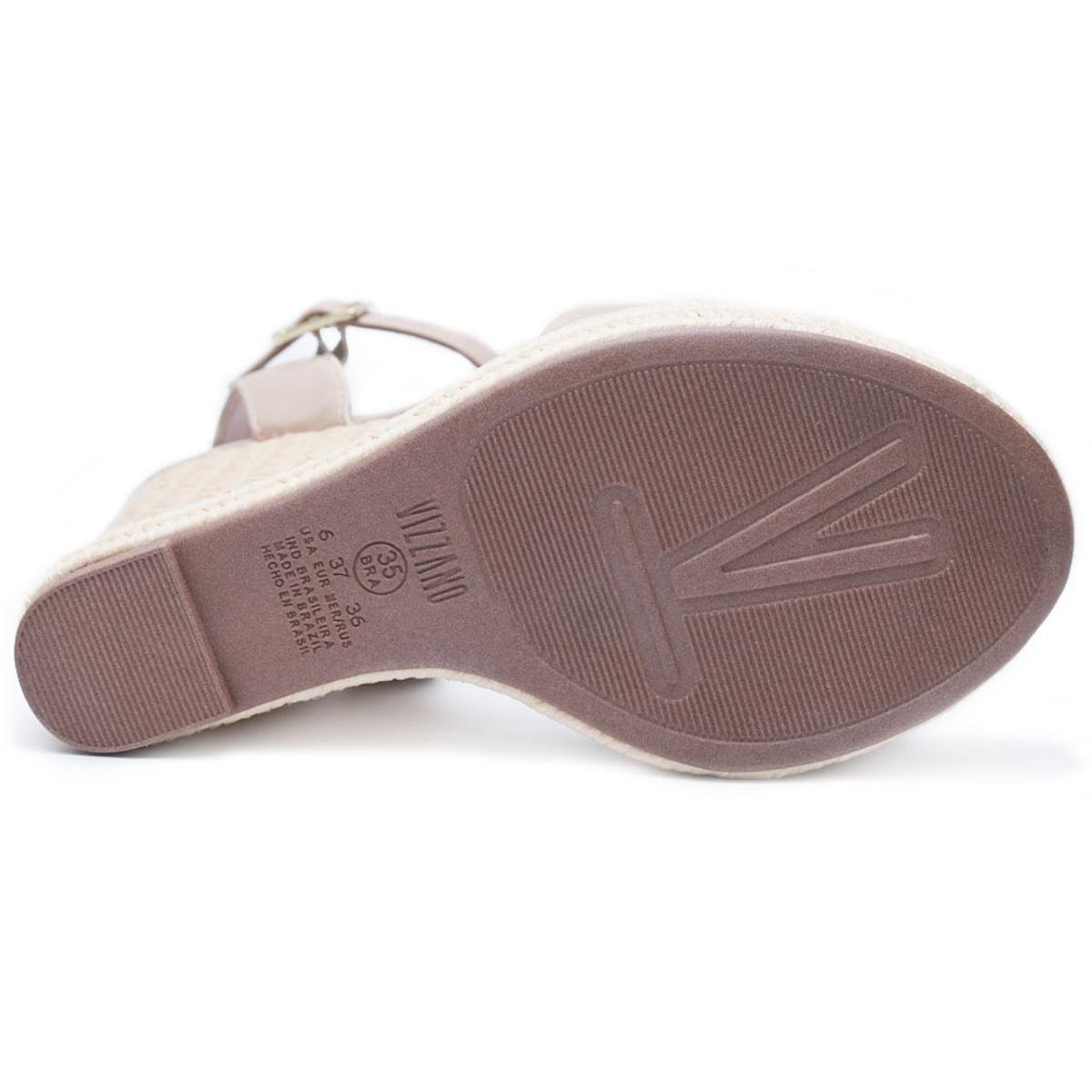 Sandália Anabela Vizzano Básica Feminina - Bege Bege 5