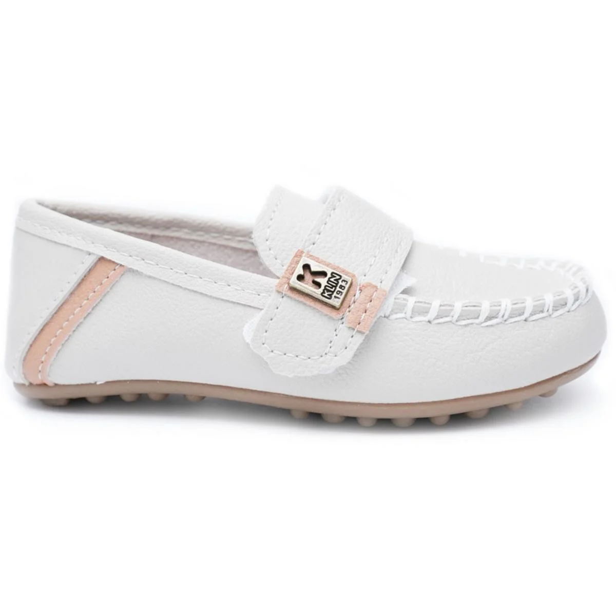 Mocassim Infantil Klin Curumim - Off White e Bege Branco 2