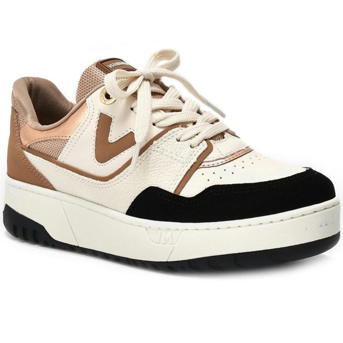 Tênis Via Marte Casual Feminino - Off White e Bege Bege 1
