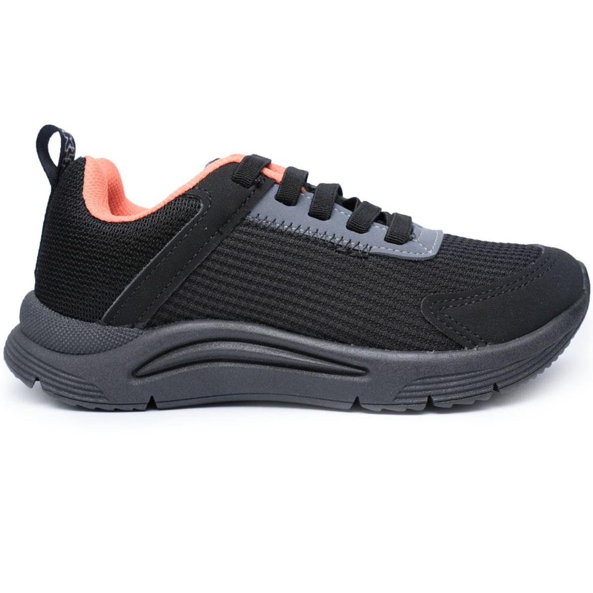 Tênis Infantil Klin New Sport Kids Menino - Preto e Laranja Preto 2