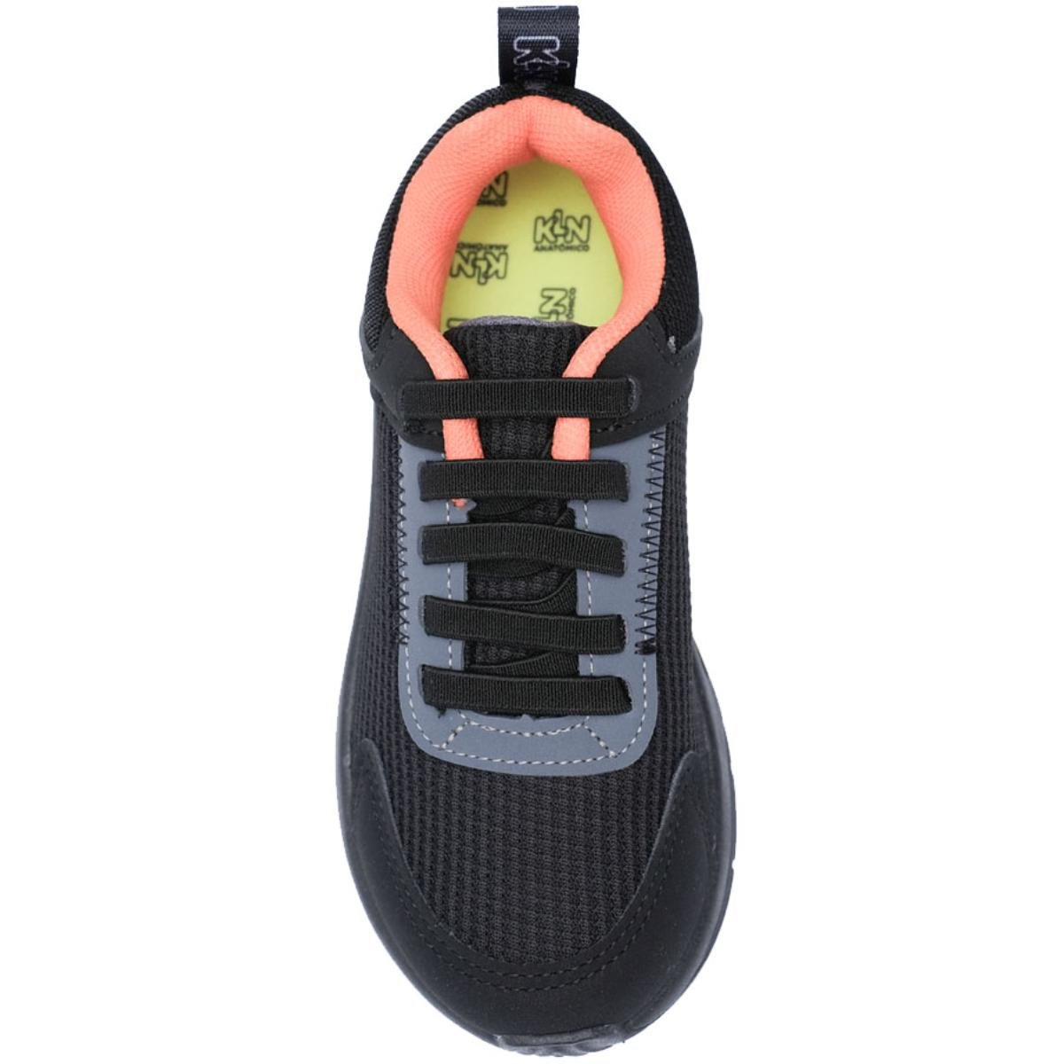 Tênis Infantil Klin New Sport Kids Menino - Preto e Laranja Preto 3