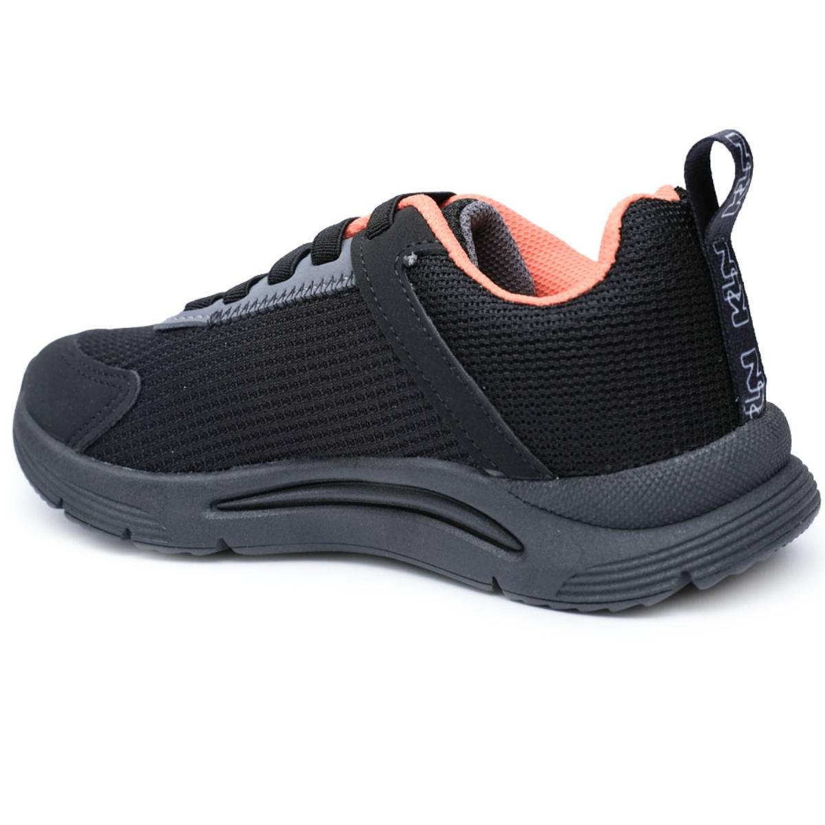 Tênis Infantil Klin New Sport Kids Menino - Preto e Laranja Preto 4