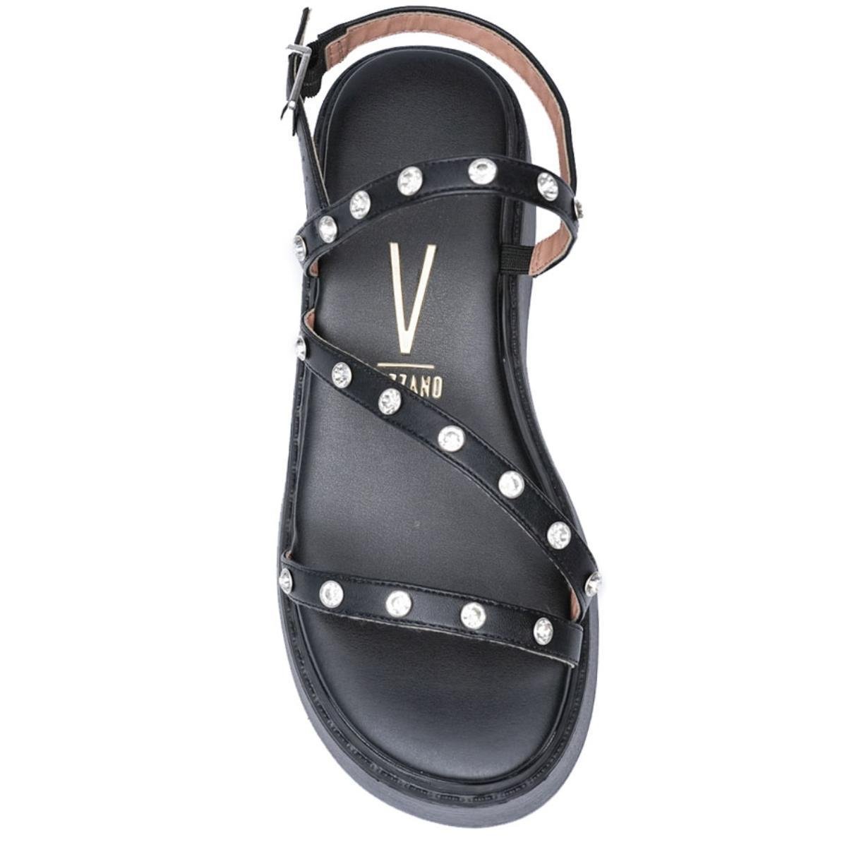 Sandália Plataforma Vizzano Strass Feminino - Preto Preto 3