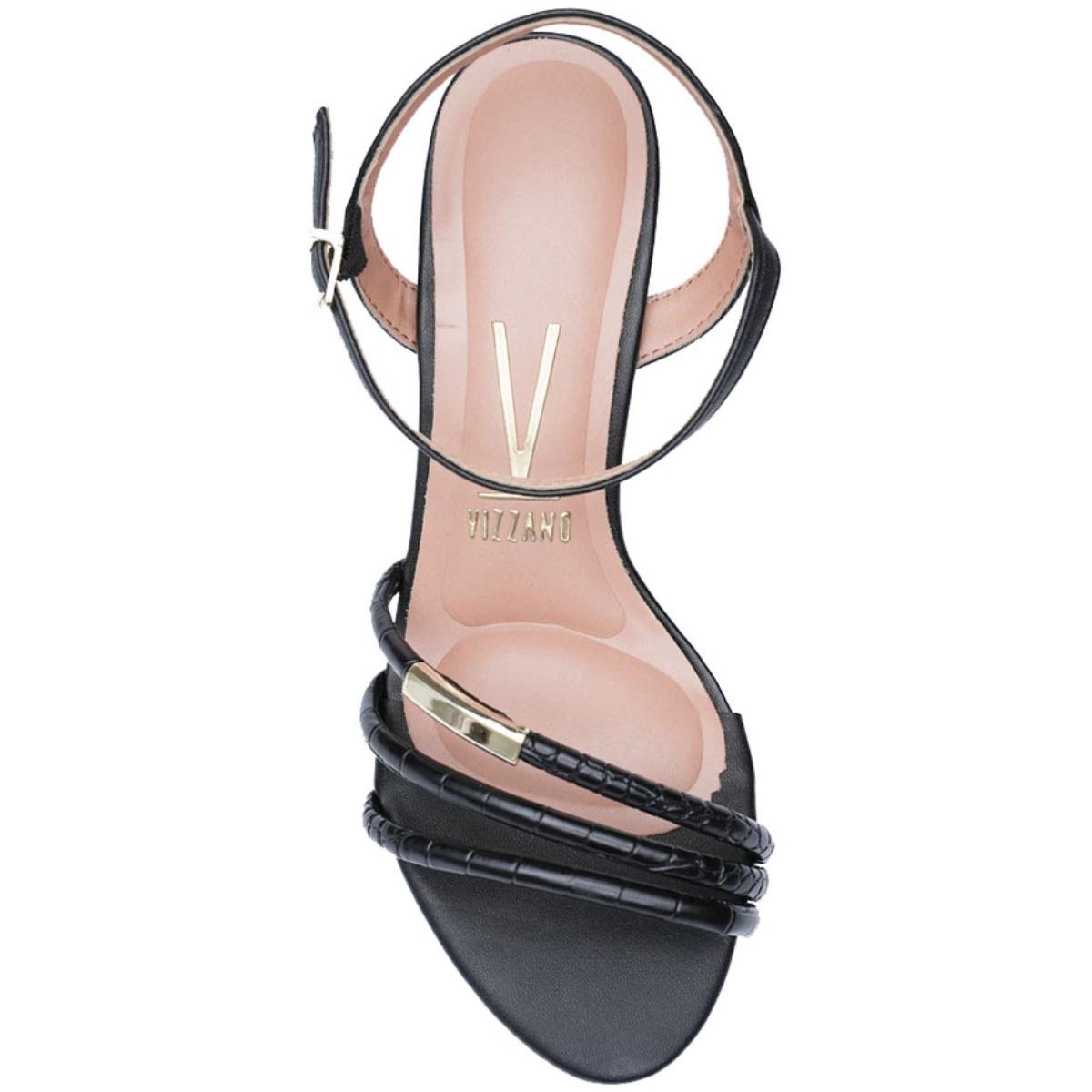 Sandália Vizzano Croco Detalhe Feminina - Preto Preto 3