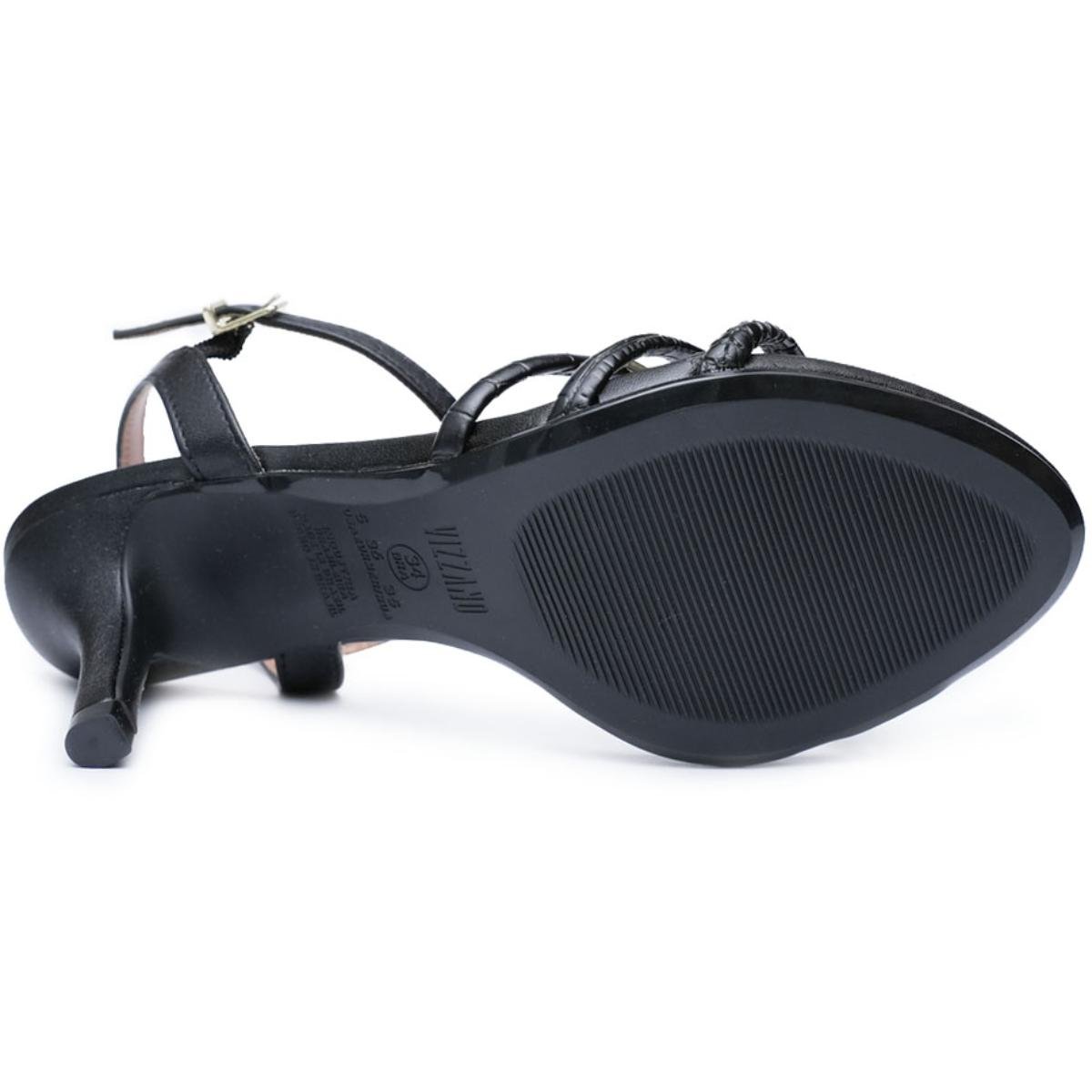 Sandália Vizzano Croco Detalhe Feminina - Preto Preto 5