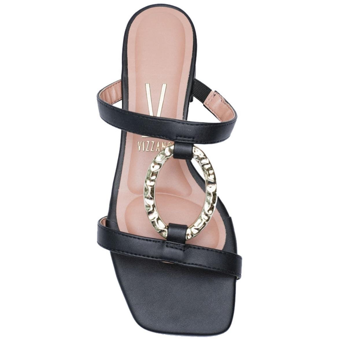 Tamanco Vizzano Salto Baixo Detalhe Feminino - Preto Preto 3