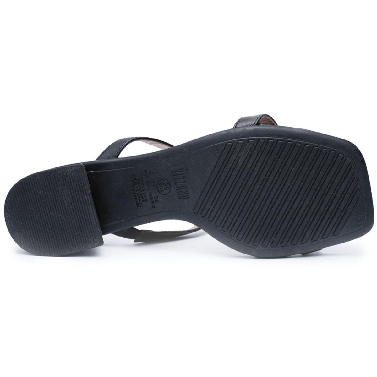Tamanco Vizzano Salto Baixo Detalhe Feminino - Preto Preto 5