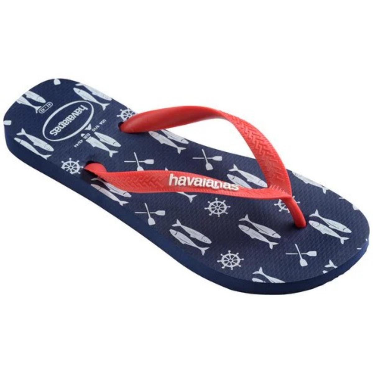 Chinelo Havaianas Top Nautical - Marinho e Vermelho Azul 2