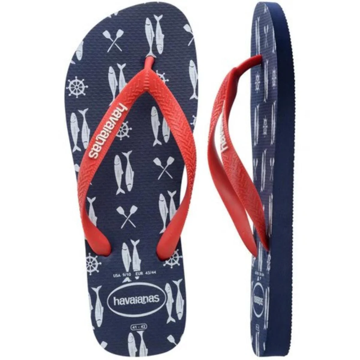 Chinelo Havaianas Top Nautical - Marinho e Vermelho Azul 5